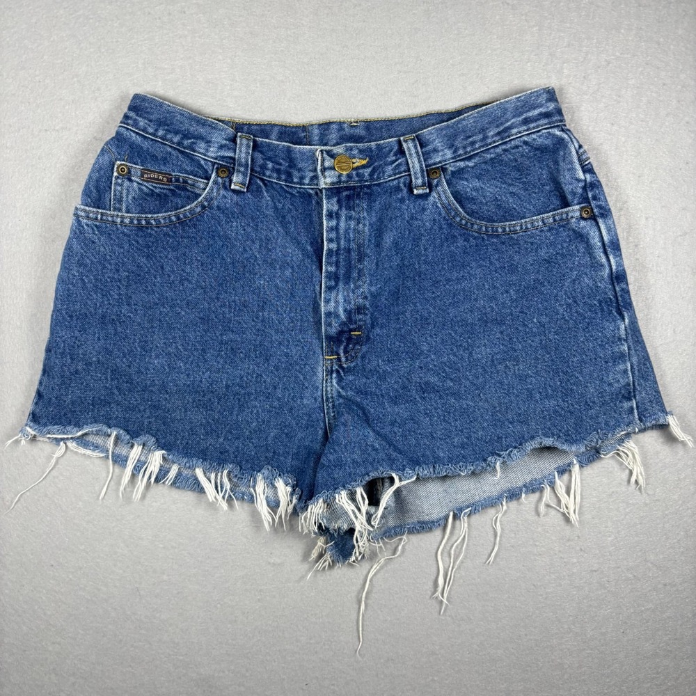 Vintage Riders Lee Jean Shorts Cut Off Womens Size 12L Western Boho Distressed